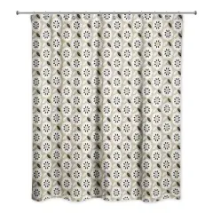 Mod Gold Flower 71" x 74" Shower Curtain