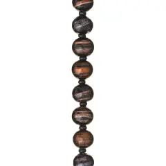 Black & Amber Lampwork Glass Beads, 10mm by Bead Landing&trade;