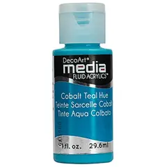 DecoArt Media&reg; Fluid Acrylic Paint, 1oz. Cobalt Teal Hue