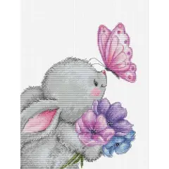 Luca-S Rabbit & Butterfly Counted Cross Stitch Kit