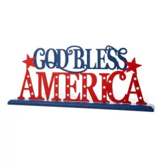 Glitzhome&reg; 18" Wide God Bless America Tabletop D&eacute;cor