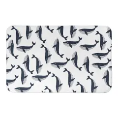 Whale Pattern 34" x 21" Bath Mat