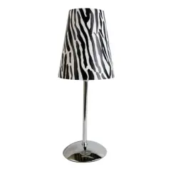 LimeLights 12.5" Silver Plastic Zebra Print Table Lamp 