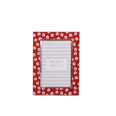 Flora Bunda 4" x 6" Red Floral Aluminum Picture Frame