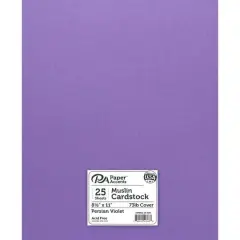 PA Paper&trade; Accents Muslin 8.5" x 11" 73lb. Cardstock, 25 Sheets Persian Violet
