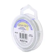 Artistic Wire&reg; 26 Gauge Silver Plated Tarnish Resistant Colored Copper Craft Wire, 30yd. White