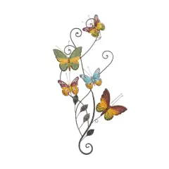 Multicolored Metal Butterfly Wall Decoration