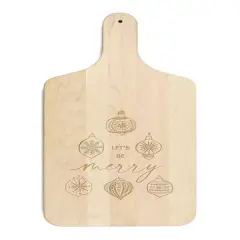 17" Let's Be Merry Maple Paddle Cutting Board