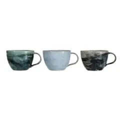 Hello Honey&reg; 3" Multicolor Stoneware Mugs with Marble Finish, 3ct.