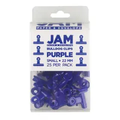 JAM Paper 22mm Metal Bulldog Clips, 25ct. Purple