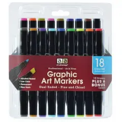 Art Advantage&reg; 18 Color Dual End Graphic Art Markers