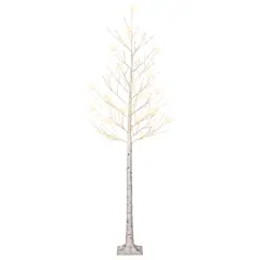 8ft. Pre-Lit White Artificial Twig Christmas Tree, Clear Lights