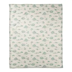Snowy Town Teal 50x60 Coral Fleece Blanket