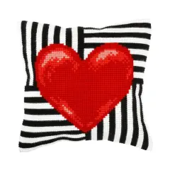 Orchidea Red Heart Cushion Cross Stitch Kit