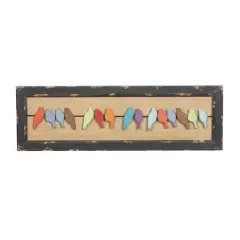 Multicolored Wood Eclectic Birds Wall D&eacute;cor