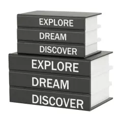 Explore, Dream, Discover Canvas Book Box Set Black