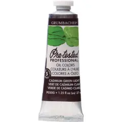 Grumbacher&reg; Pre-Tested Professional&reg; Oil Color Paint, 37mL Cadmium Green Light