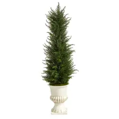 3ft. Cypress UV Resistant Artificial Tree in White Urn