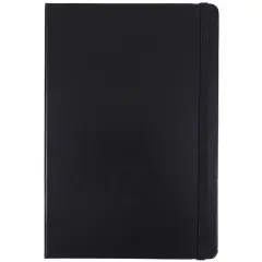 JAM Paper Large Hardcover Notebook with Elastic Band Black
