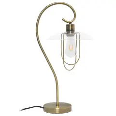 Lalia Home Modern Metal Scroll Table Lamp Antique Brass