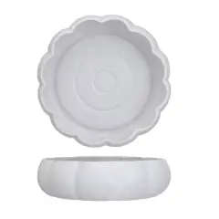 Hello Honey 14" Matte White Stoneware Pumpkin Shaped Serving Bowl