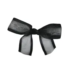 JAM Paper 7/8" Sheer Satin Edge Twist Tie Bows, 100ct. Black