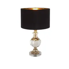 24" Clear Wood Glam Table Lamp