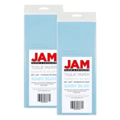 JAM Paper 20" x 26" Tissue Paper, 2 Packs of 10 Sheets Baby Blue