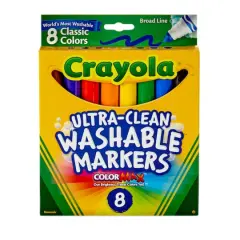 Crayola&reg; Washable&trade; Classic 8 Color Broad Line Marker Set