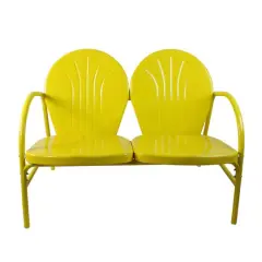 47" Outdoor Retro Tulip Loveseat Yellow