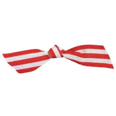JAM Paper 7/8" Grosgrain Twist Tie Flair Bows, 100ct. Red/White Stripes