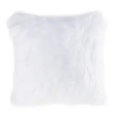 Hastings Home Himalayan Faux Fur Pillow, 18" x 18" White