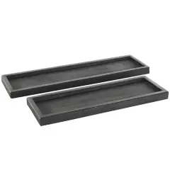 Black Textured Marble Tray Set