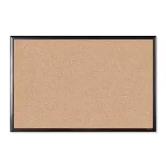 U Brands&trade; Black Aluminum 36'' x 24'' Framed Cork Bulletin Board