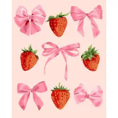 8" x 10" Coquette Bow & Strawberry Paint-by-Number Kit with Wood Display Hanger by Artist's Loft&reg;