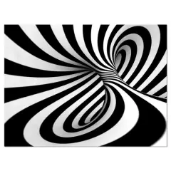 Designart - Spiral Black n White - Contemporary Canvas Art Print