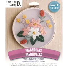 Leisure Arts&reg; 6" Magnolias Embroidery Kit