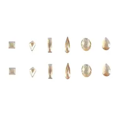 Jewel Shapes Glass Flatback Rhinestones by Bead Landing&trade; Light Honey