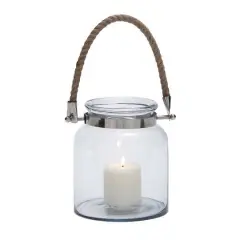 10'' Clear Glass Coastal Candle Lantern