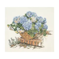 Thea Gouverneur Blue Hydrangea Cross Stitch Kit