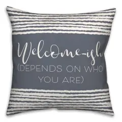 18" x 18" Welcome-ish Throw Pillow Slate