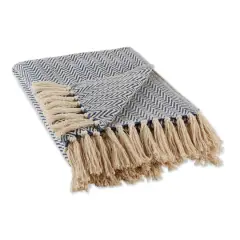 DII&reg; Handloom Chevron Throw French Blue