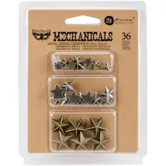 Finnabair&reg; Mechanicals Mini Stars Metal Embellishments
