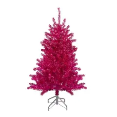4.5ft. Unlit Metallic Pink Tinsel Artificial Christmas Tree
