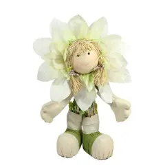 29" Ivory Spring Sunflower Girl Decorative Figure