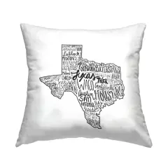 Stupell Industries Texas State Outline Shape City Typography Throw Pillow, 18" x 18"