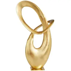 17" Gold Aluminum Abstract Sculpture