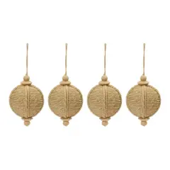 4ct. 6.5" Natural Jute Onion Ornament