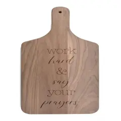 Work Hard and Say Your Prayers 8" x 17" Walnut Paddle Cutting Board