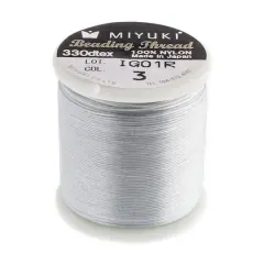 Miyuki&reg; Nylon Beading Thread, 50m Silver